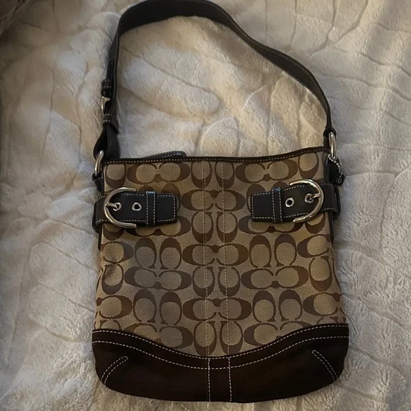 Coach Brown and Tan Mini Bag - Picture 1 of 2